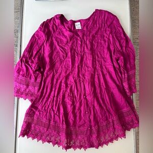 Blair Fuchsia Button-Up Top
